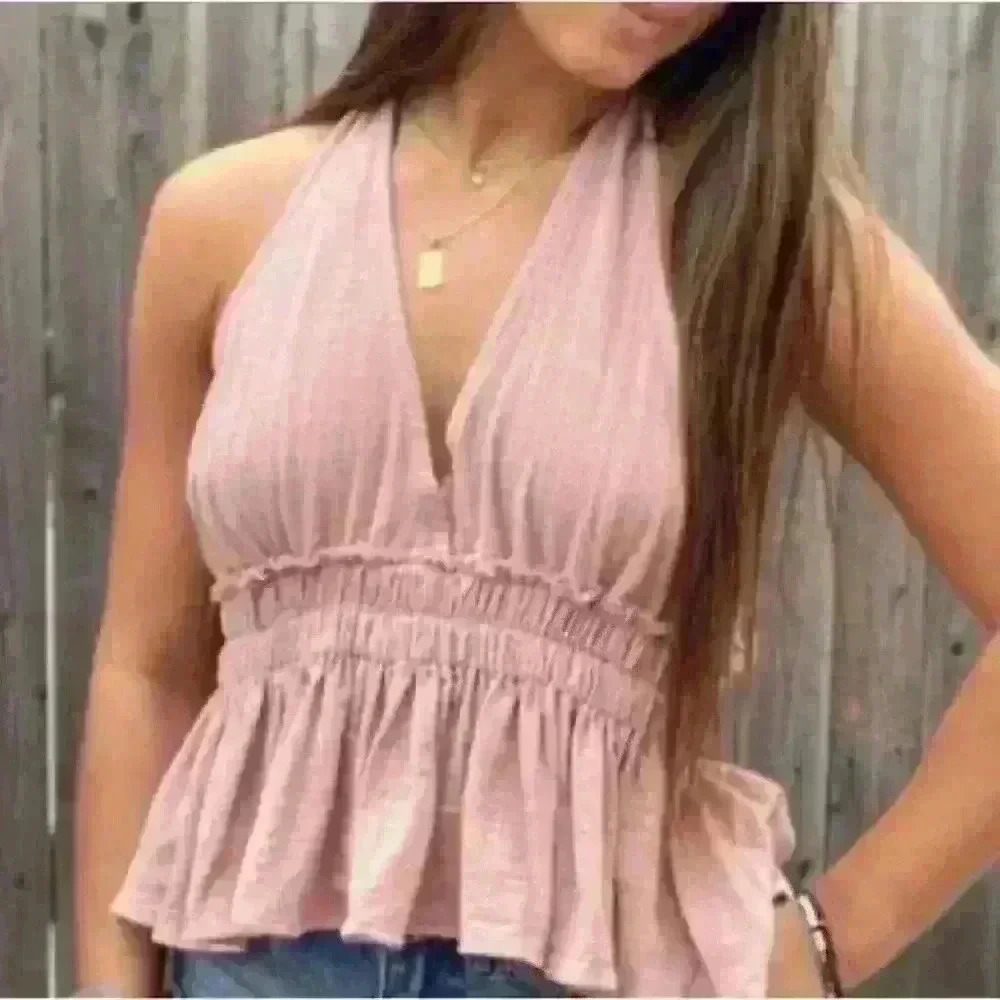 Ocean Drive Light Pink Halter Top